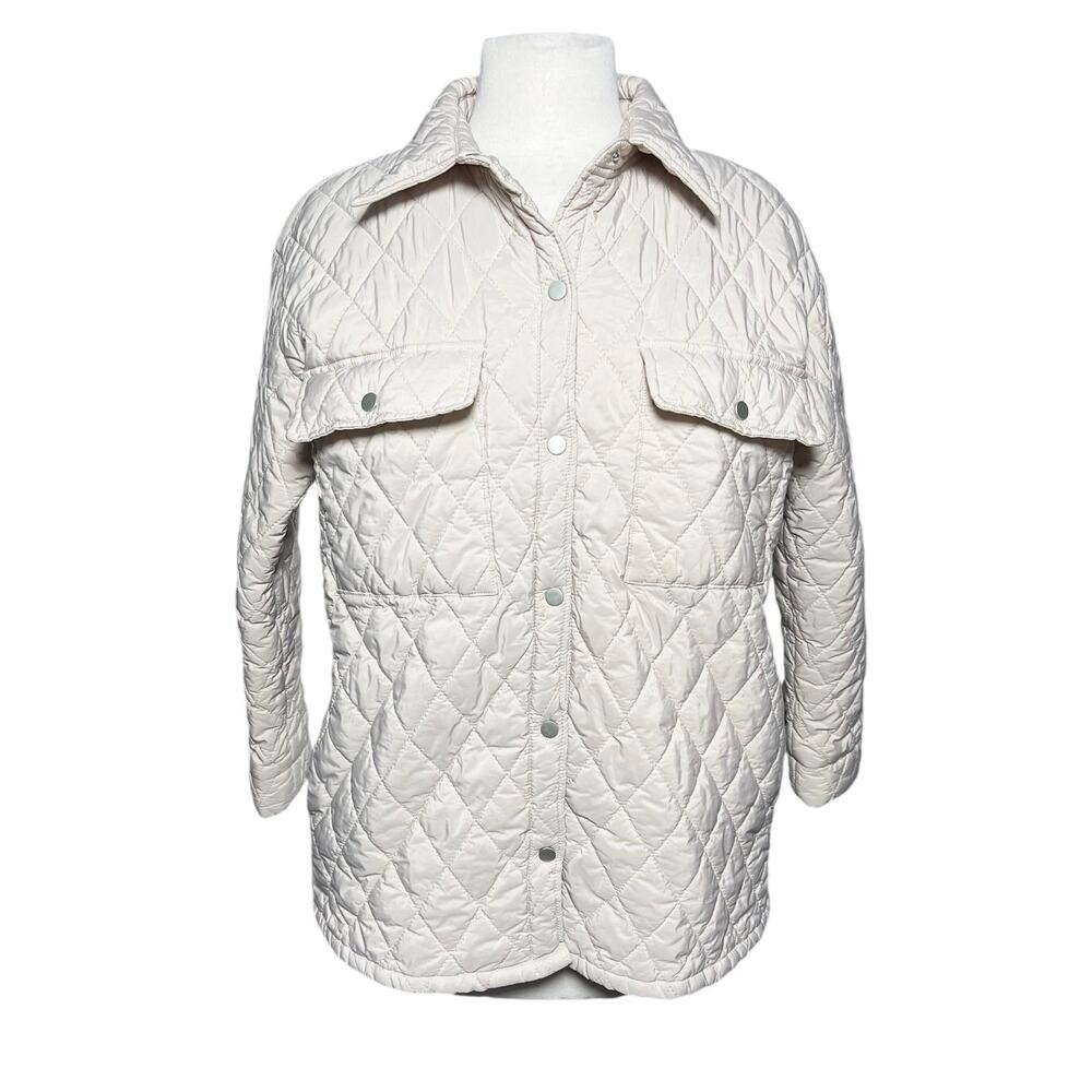 COCO & CARMEN Women’s Sand Quilted Snap Front Shacket